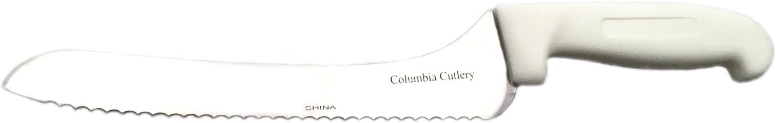 Columbia Cutlery White Offset Bread Knife Sandwich Knife 9" Blade - Serrated