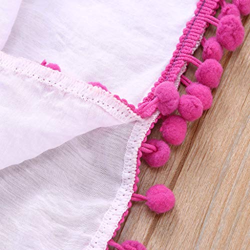 TIFENNY Toddler Kids Summer Cover Up Baby Girls Cover-ups Swimsuit Wraps Beach Dress Tops Pompom Tassels White