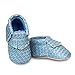 FRILLS Infant Toddlers Baby Boys Girls Soft Soled Fringe Crib Shoes PU Moccasins (0-6 M / 11cm - length, 6cm - width, Baby Blue)
