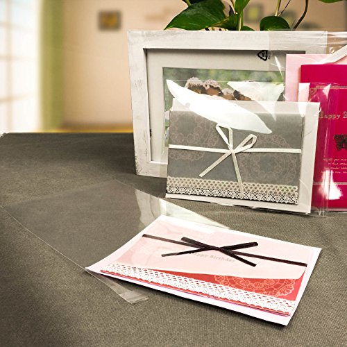 Becko 5.25 x7.4 Inch Clear Envelope Cello Bags with Adhesive Closure for Keeping Letter/Jewelry/Small Parts - 100 Packs