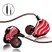 SXGINBT IEM Earbuds,Cute Earbuds for Girls, Cool Earbuds with Mic,Wired Gummy Earbuds for PSP 5S 6S S7 S8 S9 S10 Earphones,Quad Driver Foam Run Earbuds(Red)