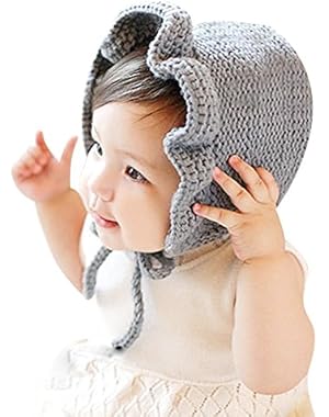 Unisex Baby Warm Wind Spring and Autumn Frill Knitting Wool Hat