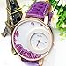 2016 Relogio Feminino Reloj Watch Women Femme Rhinestone Pu Leather Casual Quartz Watch Bracelet Wristwatch Women Purple