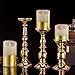 Aku Tonpa Set of 3 Gold Decorative Candle Holders, Home Decor Candlesticks for Pillar and Flameless Candles
