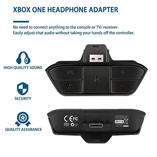 Lenpos Stereo Headset Adapter, Audio Mic Headphone Converter for Xbox One/One S/X/Elite 1/Elite2/Series X|S Controller Adjust Audio Balance Game Sound & Voice Chat