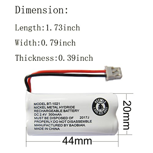 BT-1021 BT-1016 BT-1008 BT-1025 Handset Cordless Telephone Battery BAOBIAN BBTG0847001 BBTG0798001 Cordless Phone Battery for Uniden BT1021 BT1008 BT1016 BT1025 Empire CPH-515B Phone (Pack of 4)
