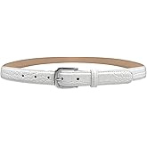 AE354 / A274 Genuine Full-Grain Cowhide Leather Dress Belt Nickel Finish Buckle 1-3/8''(35mm) Wide, 1"(25mm) Wide