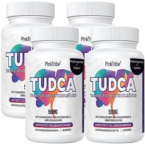 TUDCA 500mg, Tauroursodeoxycholsäure mit Humin und Fulvosäuren, Rübenwurzel und mehr, Tudca Gallensalzergänzung, 240 Kapseln