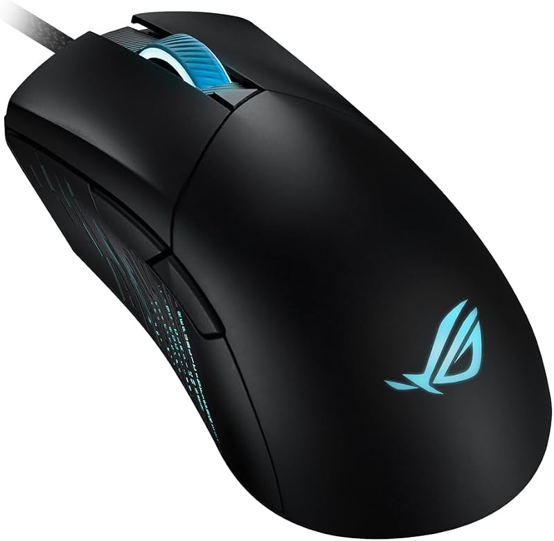 ROG Gladius III - Rato Gamer Assimétrico (26.000 DPI, desvio de 1%, Botões de ação instantânea, Soquete Switch Push-Fit II, estética ROG gravada a laser, ROG Paracord, Aura Sync) - Preto