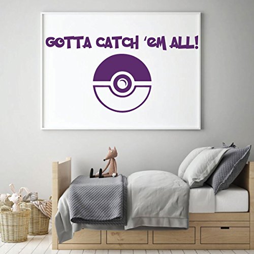Pokemon Wall Decal - Gotta Catch 'Em All - Vinyl Decoration for Boy's Bedroom, Playroom or Game Room