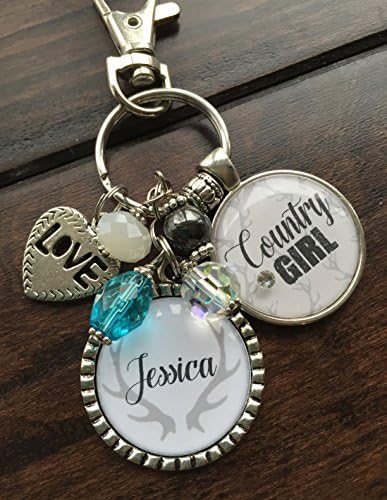 Antler Keychain Deer Antler necklace Personalized Country Girl Personalized gift for her horns Outdoor lover