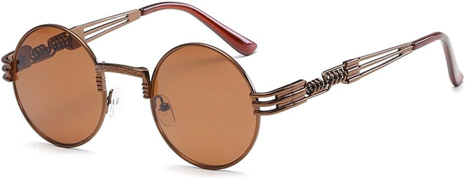Juleya Mirror Lens Vintage Retro Round Steampunk Sunglasses