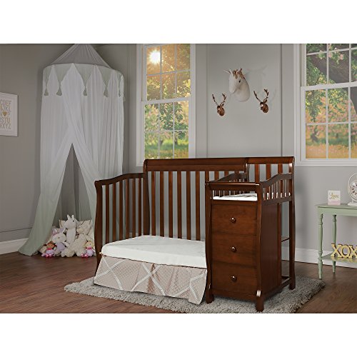 Dream On Me Jayden 4in1 Mini Convertible Crib And Changer in Espresso, Greenguard Gold