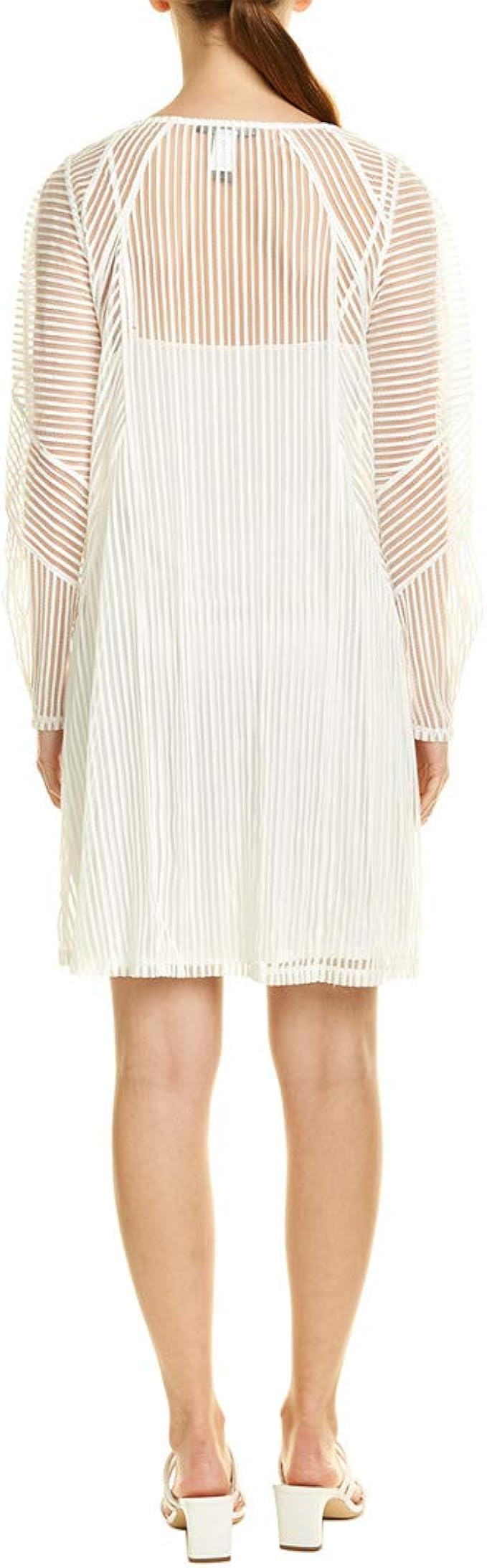 green button through dress