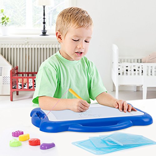 SGILE Magnetic Drawing Board Toy for Kids, Large Doodle Board Writing Painting Sketch Pad (Navy) - Thumbnail 6
