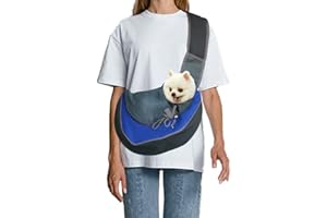 FEimaX Pet Dog Sling Carrier Puppy Pet Slings Bag for Small Dogs Cats Satchel Carriers Breathable Mesh Hand Free with Adjustable Strap Doggie Crossbody for Outdoor Travel (Small, Sapphire)
