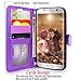S7 Edge Case, Galaxy S7 Edge Case, Cellularvilla [Slim] [Card Slot] Premium Pu Leather Wallet Case [Drop Protection] Flip Protective Stand Cover for Samsung Galaxy S7 Edge G935 (Purple Glitter)