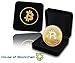 Bitcoin Commemorative Coin with Showcase Box and Plastic Round Display Case Set | Cryptocurrency Coin for HODL Fans | BTC Novelty Physical Token Coins are a Good Present Ideas for Office Desk Decor