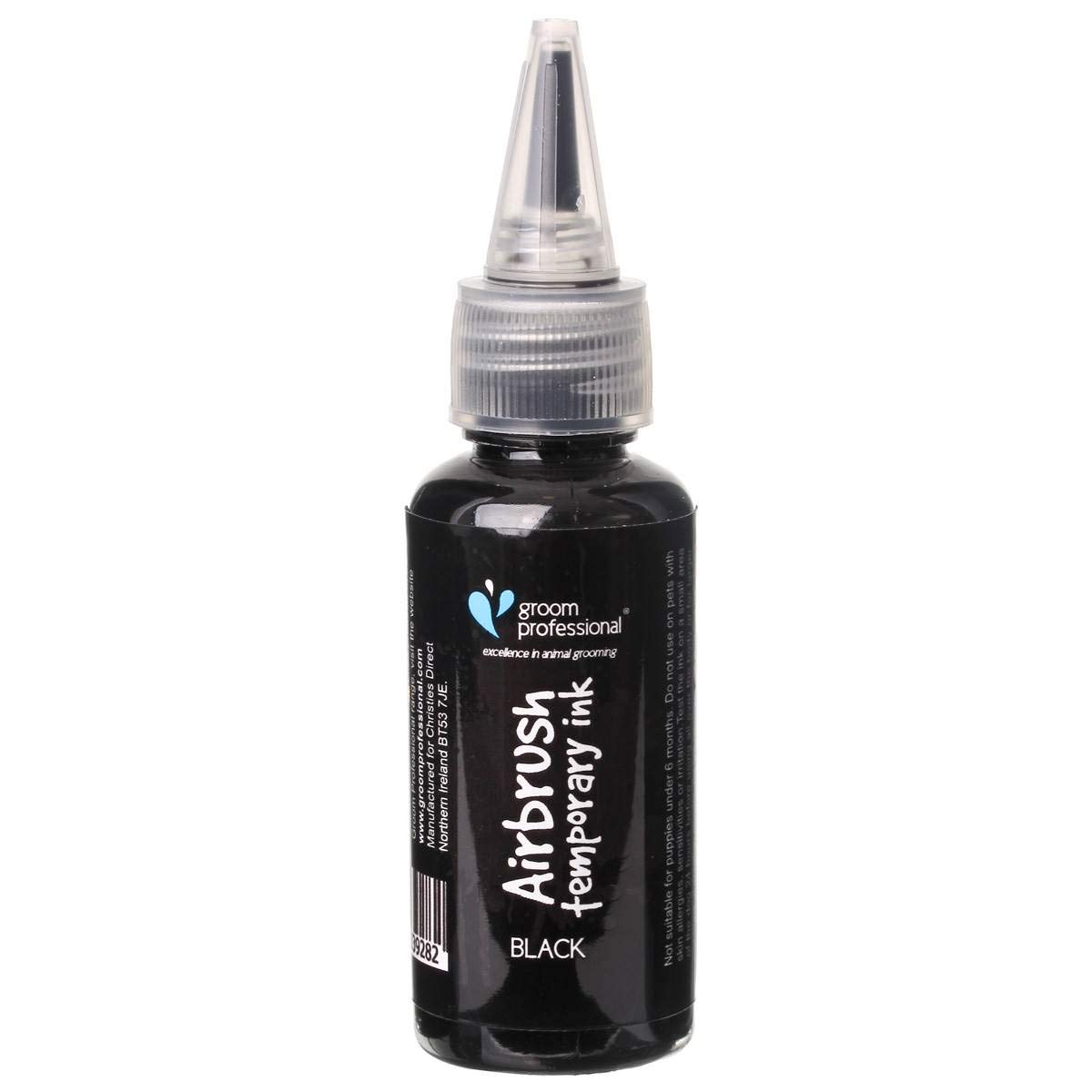 Groom Professional Creative Airbrush Temporary Ink, 30 ml, Black