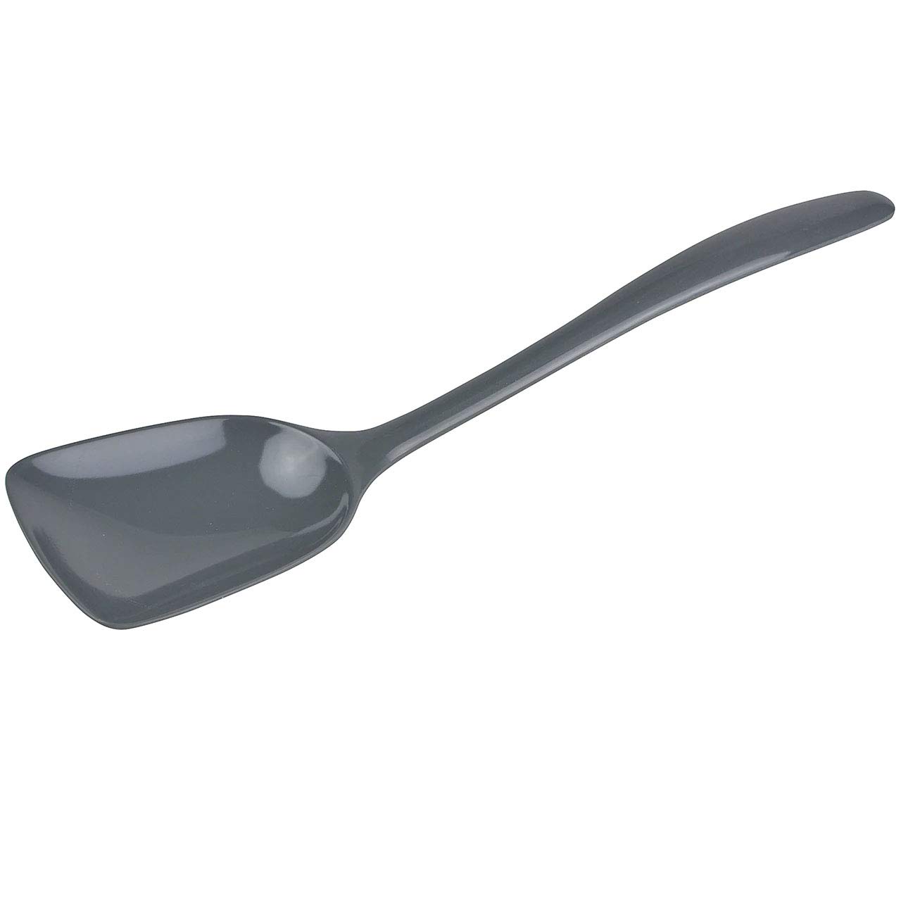 Gourmac Hutzler 11 Inch Melamine Flat-Front Spoon, Steel Gray