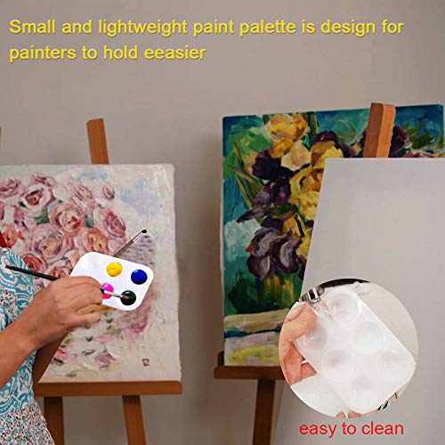 Paint Tray Palette Anpatio Plastic Paint Palette 6 Well Portable Watercolor Oil Acrylic Palette Painting Tray DIY Craft for Kid Professional Artists Pack of 24 White