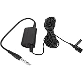 VBESTLIFE Lavalier Lapel Microphone, Omnidirectional Condenser Mic, 6.35MM Jack, Mini Metal Clip, for Playing Guitars, Saxophones, Trumpets, Violins, 16.4ft