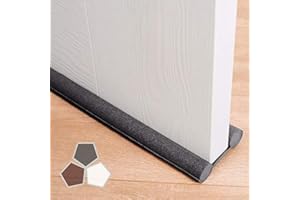 SYIPO Door Draft Stopper Adjustable 37", Twin Door Draft Blocker Cuttable & Washable, Draft Door Stopper Energy Saving Door Weather Stripping Reduce Noise Window Breeze Blocker Door Sweeps, Black