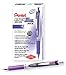 Pentel® EnerGel™ Retractable Liquid Gel Pens, Medium Point, 0.7 mm, Silver Barrel, Violet Ink, Pack Of 12