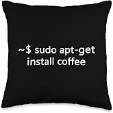 Sysadmin Sudo Apt-Get Install Coffee Linux Throw Pillow