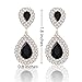 Womens Rhinestone Crystal Wedding Link Bracelet Teardrop Drop Earrings Jewelry Set