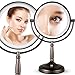 Miusco 7X Lighted Magnifying Double Side Cosmetic Makeup Mirror, Battery and AC Adapter Operated, 8 inch, Bronze