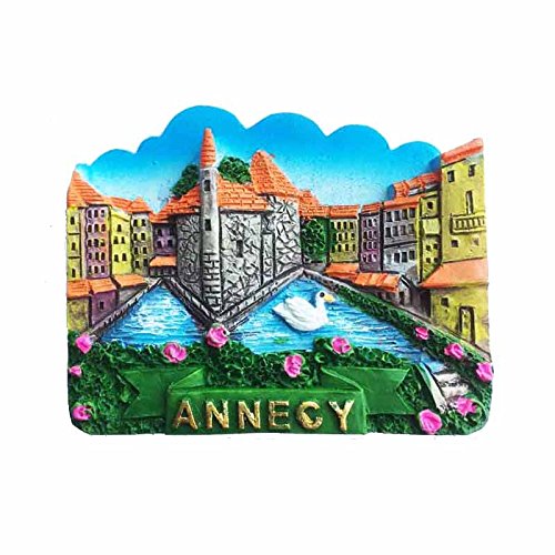 Wedare Annecy 3d Aimant de réfrigérateur, Alpes souvenirs de France, fabriqué à la main Aimant de réfrigérateur, Creative Maison et décoration de cuisine magnétique Autocollant
