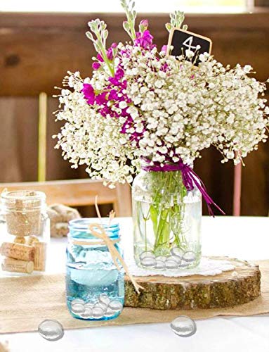 Joyclub Clear Flat Marbles, Pebbles, Glass Gems for Vase Fillers, Party Table Scatter, Wedding, Decoration, Aquarium Decor, Crystal Rocks, 1 lbs (Approx 100 pcs) - Thumbnail 7