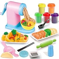 Faironly DIY 3D Plasticine Simulate Handmade Noodle Maker Kitchen Toy Set for Kids Girls Pasta Machine (Small Box) 0.65kg