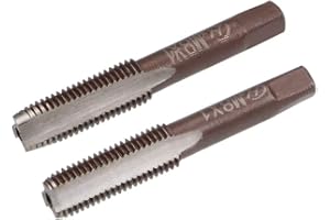 uxcell Metric Hand Tap M8 Thread 1 Pitch 3 Straight Flutes H2 Alloy Tool Steel Bottom & Taper Screw Tap Set Tapping Tools for