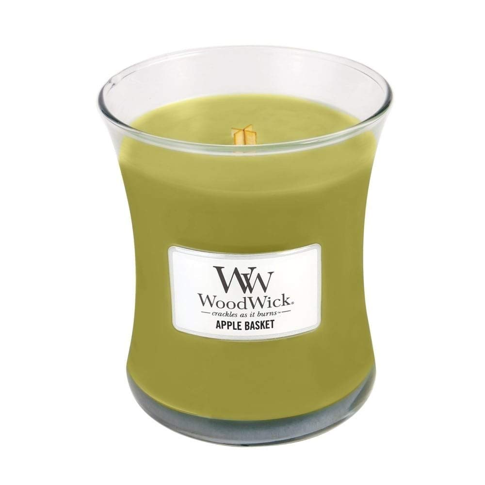 WoodWick Medium Candle-Apple Basket, Green, 9.6 x 9.5 x 11.6 cm