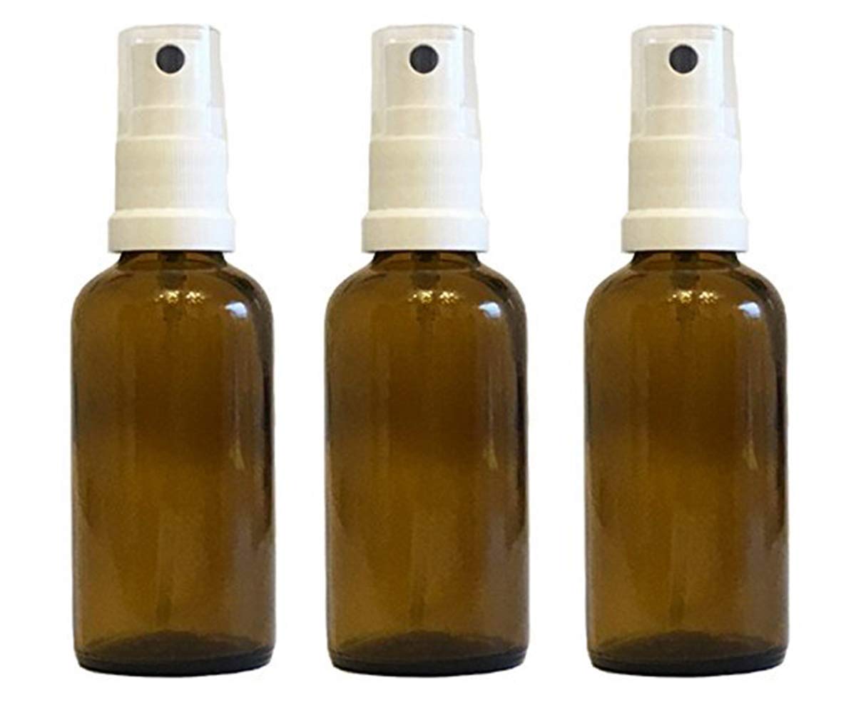 Pharmacist Brown Glass Spray Bottle. Set of 3. High Capacity 50 ml. Perfume Atomiser. Made in Germany.