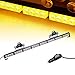 V-SEK 35.5 Inch Hazard Warning Emergency Traffic Advisor Strobe Light Bar 32 LED High Intensity Directional Flashing Safety Lightbar 13 Flashing Modes Cigarette Lighter Suction Cups (Amber Yellow)