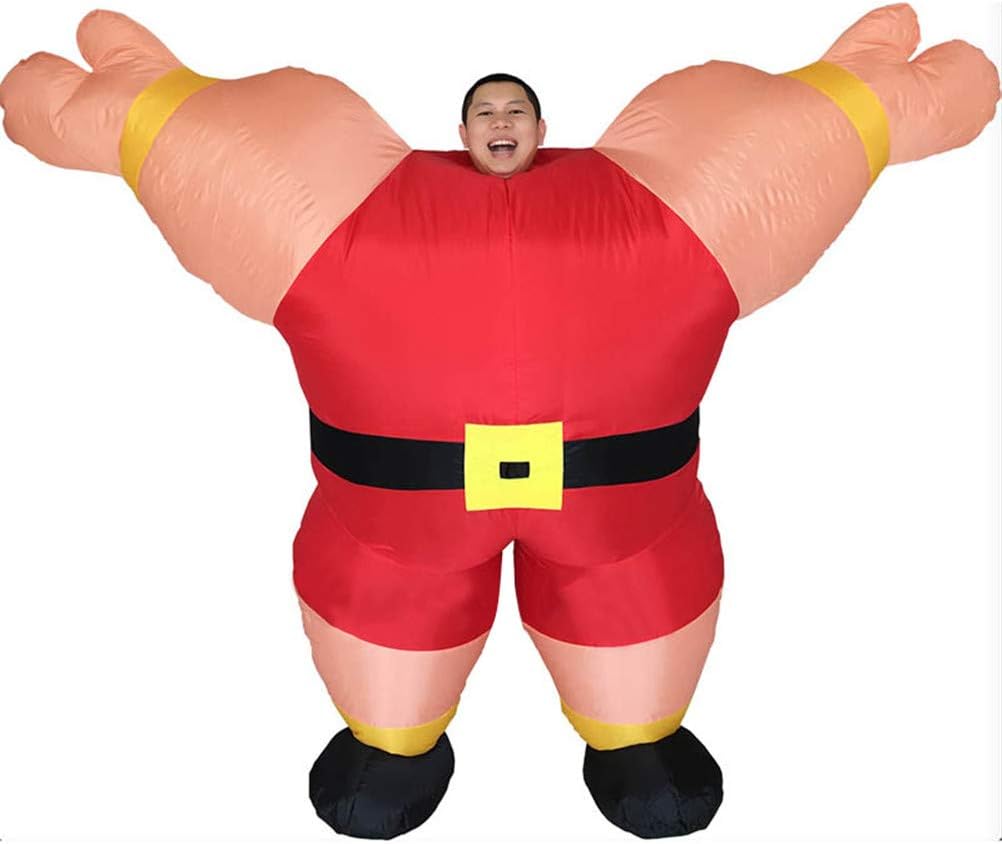 Inflatable Costumes Adult,Halloween Party Funny Strong Man Suits Blow up Cosplay Costume
