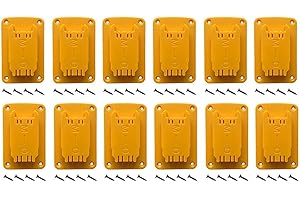 Yellow ABS Tool Holder for DEWALT 12V 18V 20V Cordless Drills and Batteries, Wall Mount Drill Organizer with Mounting Screws 