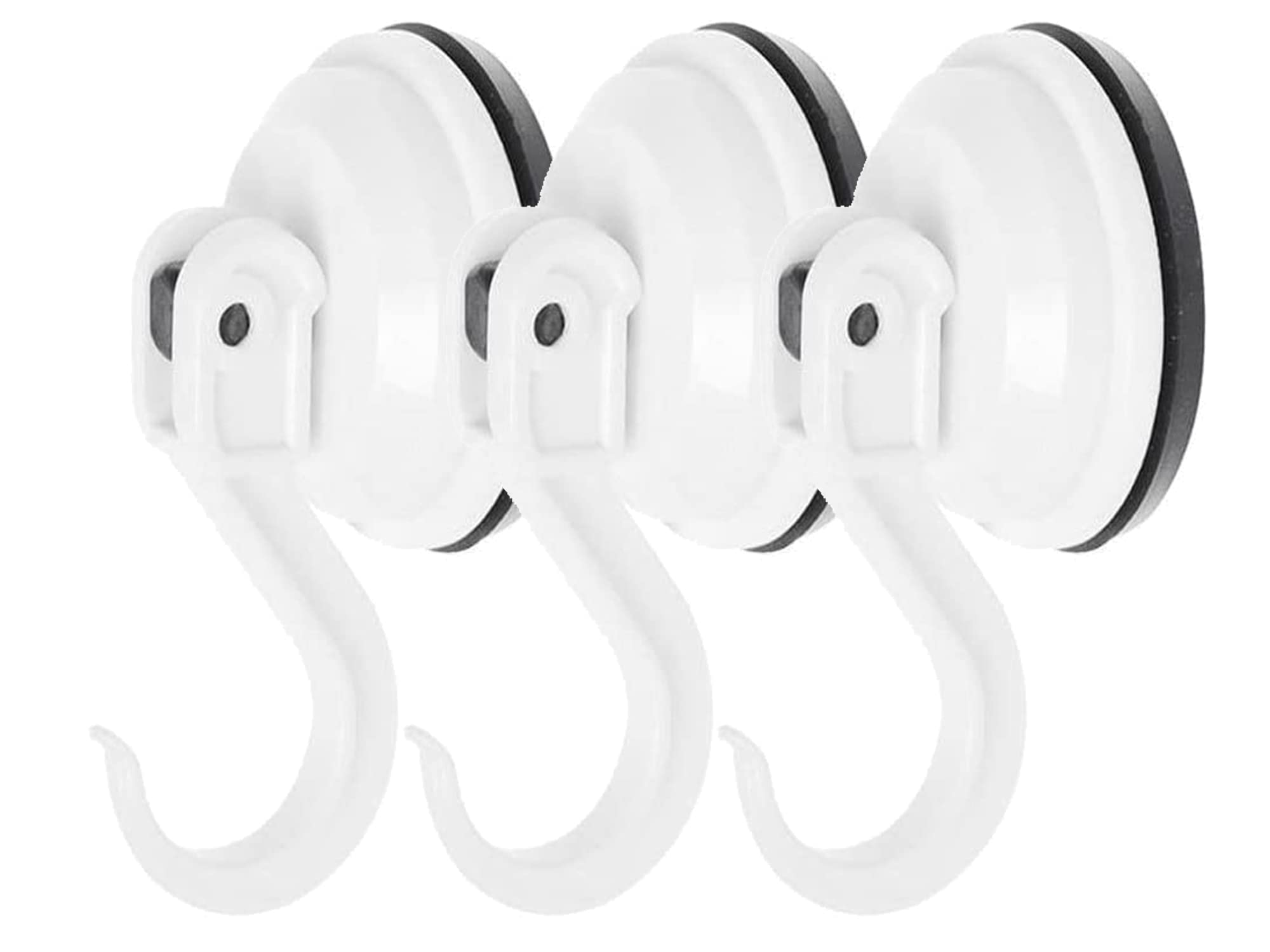 Clixde Towel Holder Suction Cup Pack of 3 Holds up to 6 kg Towel Hooks Extra Strong Vacuum Hooks Bathroom Shower Kitchen Tea Towel Holder Suction Cup Wall Hook Suction Hook Bathroom
