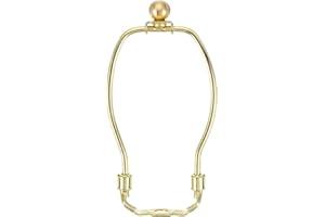 PATIKIL 6 Inch Lamp Harp Kit with 17.5mm Solid Brass Ball Finial, 1 Set Heavy Duty Bracket with Standard Saddle & Finial Deta