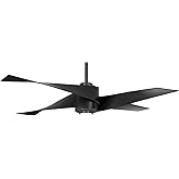 MINKA-AIRE F903L-GM/MBK Artemis IV 64 Inch Ceiling Fan with LED Light and DC Motor, Gun Metal/Matte Black