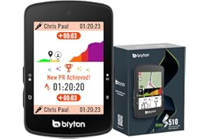 Bryton Rider S510 2.8 Inch Colour LCD Touch Screen GPS Bike Computer Offline EU Map Compatible with Bicycle Radar 30 Hours Lo