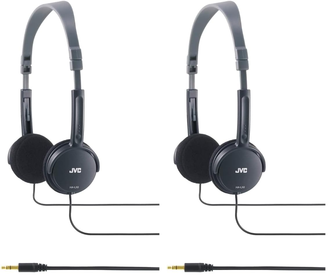 JVC Wired Lightweight Headphones - Black (Pack of 2)