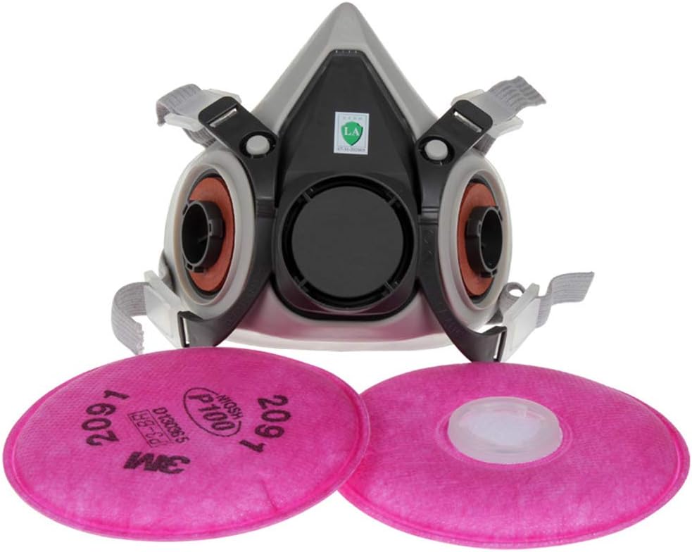 WXF Dust Mask, 6200 with 2091 Anti-Industrial Dust Mask, Welding Smoke, Glass Fiber Dust, Respiratory Protection Mask (2 Pieces of Filter Cotton)