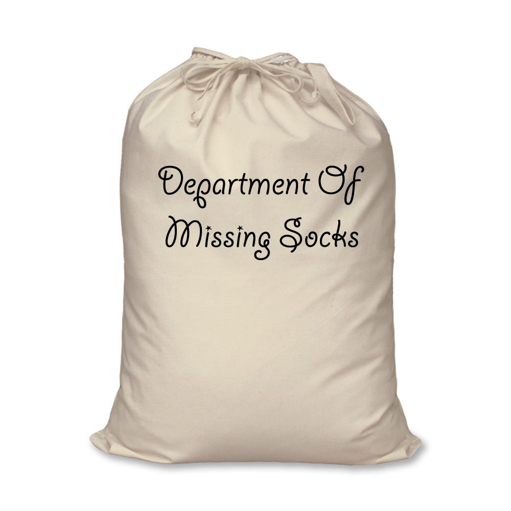 60 Second Makeover Limited Department Of Missing Socks Bag 100% Natural Cotton Home Storage Organisation Laundry Basket Washing Odd Socks Storage Utility Room Laundry Bags
