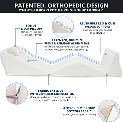 Contour BackMax Foam Bed Wedge Sleep Support System Sleeping Pillow