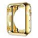 CooBES Compatible with Apple Watch Case Series 6 5 4 SE 44mm 40mm, Ultra-Thin TPU Plating Bumper Shiny Lightweight Shockproof Protector Cover Slim Shell Frame Compatible iWatch (Gold, 44mm)¡­