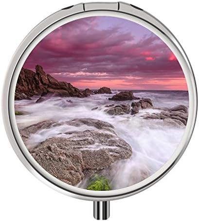 Pill Cases Metal,Custom Round Medecine Case Medecine Bottle Mini Travel Pill Vitamin Decorative Box Case Holder